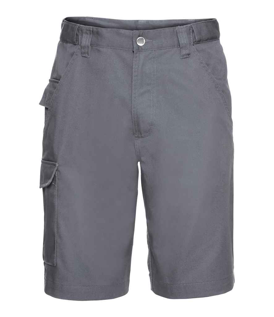 Russell Athletic Workwear Poly/Cotton Shorts - Convoy Grey