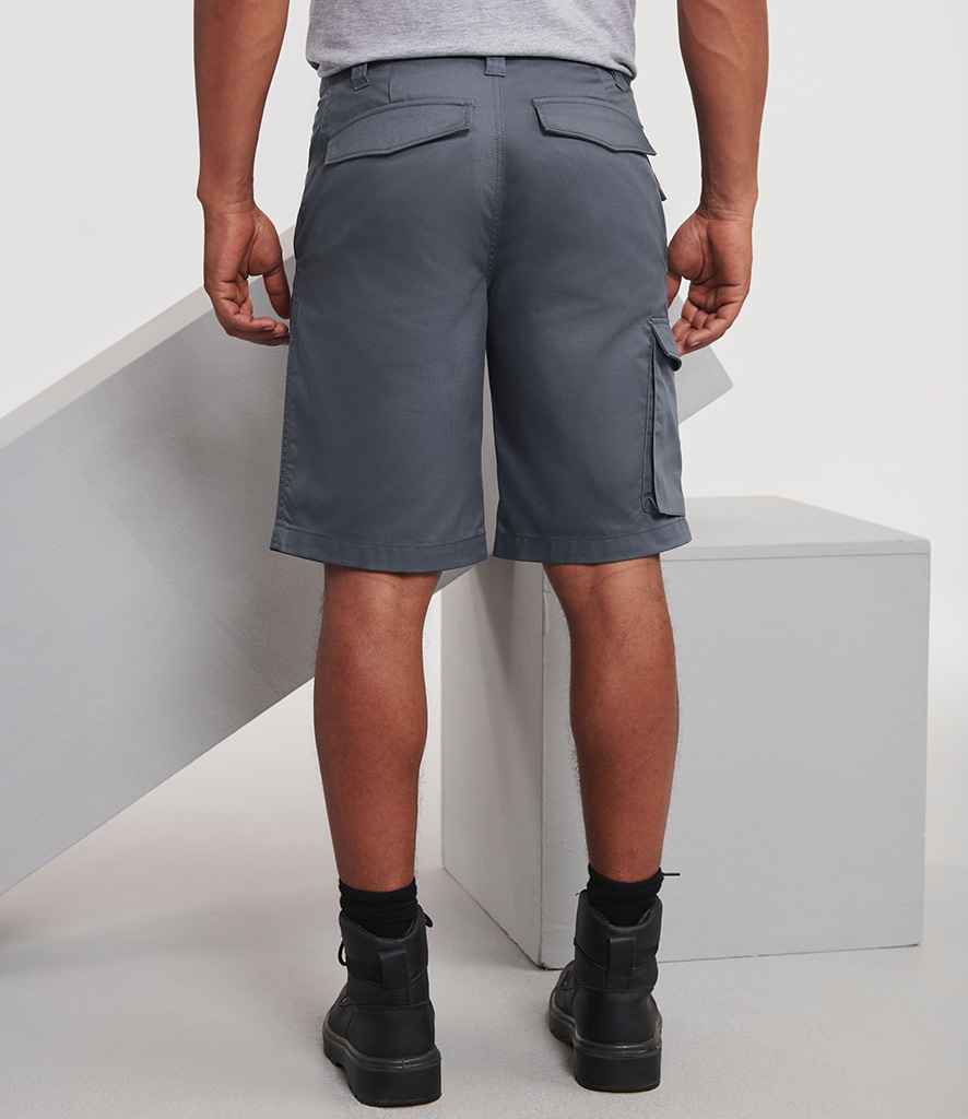 Russell Athletic Workwear Poly/Cotton Shorts - Convoy Grey