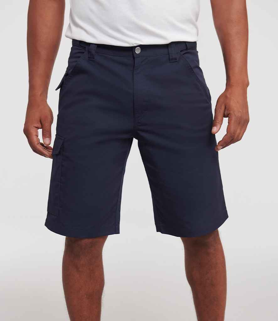 Russell Athletic Workwear Poly/Cotton Shorts - French Navy
