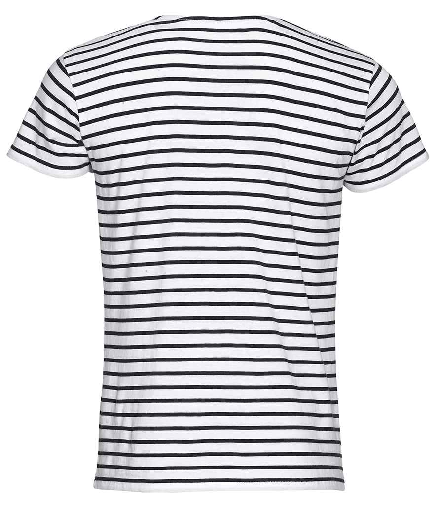 SOL'S Miles Striped T-Shirt - White/Navy