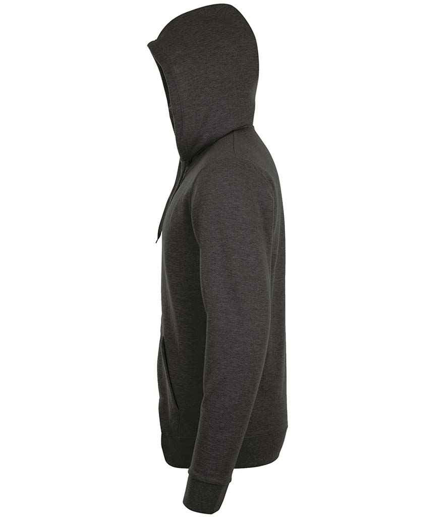 SOL'S Stone Zip Hooded Sweatshirt - Charcoal Marl