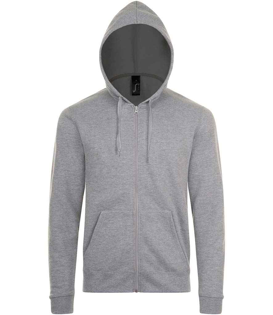 SOL'S Stone Zip Hooded Sweatshirt - Grey Marl