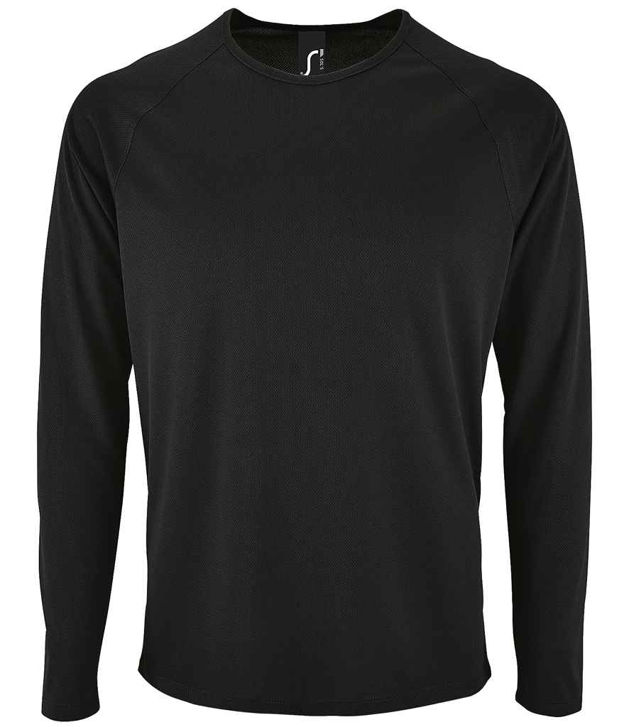 SOL'S Sporty Long Sleeve Performance T-Shirt - Black