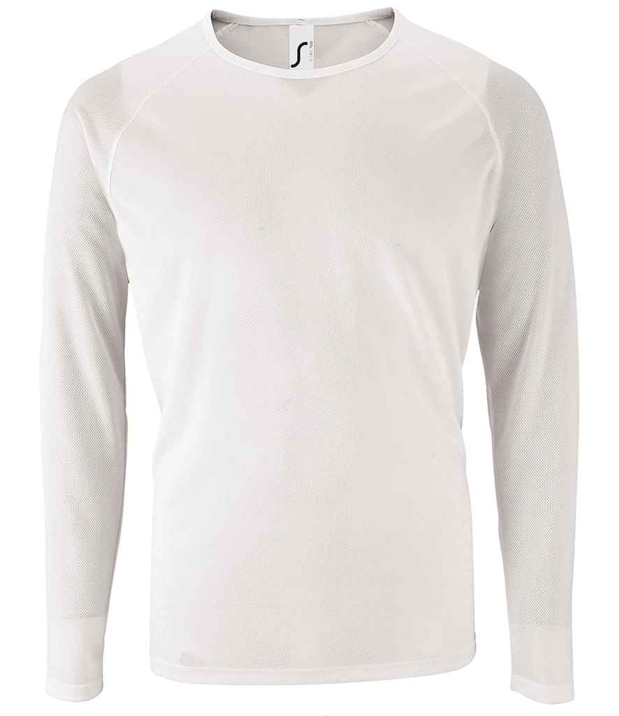 SOL'S Sporty Long Sleeve Performance T-Shirt - White