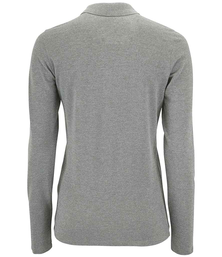 SOL'S Ladies Perfect Long Sleeve Piqué Polo Shirt - Grey Marl