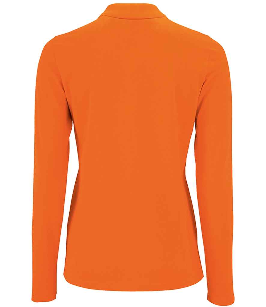 SOL'S Ladies Perfect Long Sleeve Piqué Polo Shirt - Orange