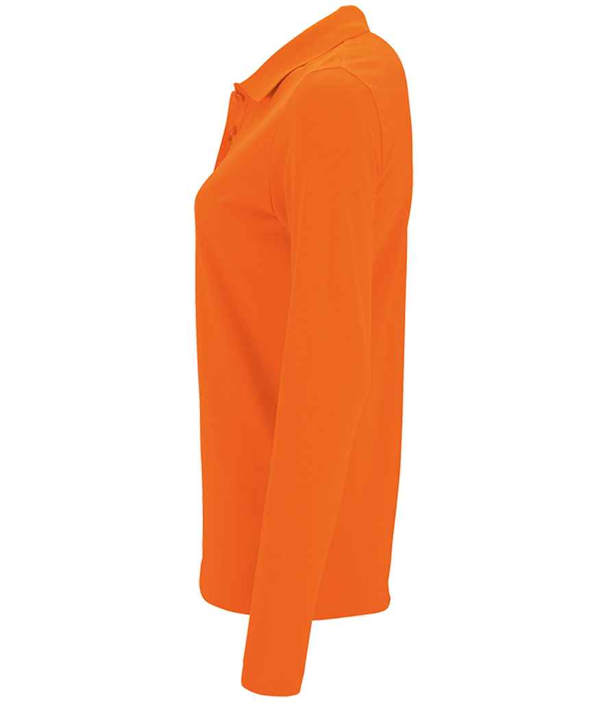 SOL'S Ladies Perfect Long Sleeve Piqué Polo Shirt - Orange
