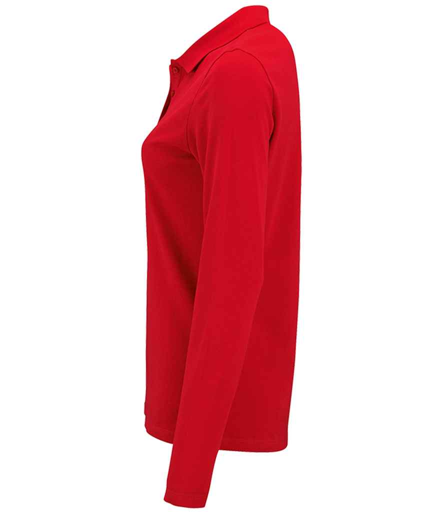SOL'S Ladies Perfect Long Sleeve Piqué Polo Shirt - Red