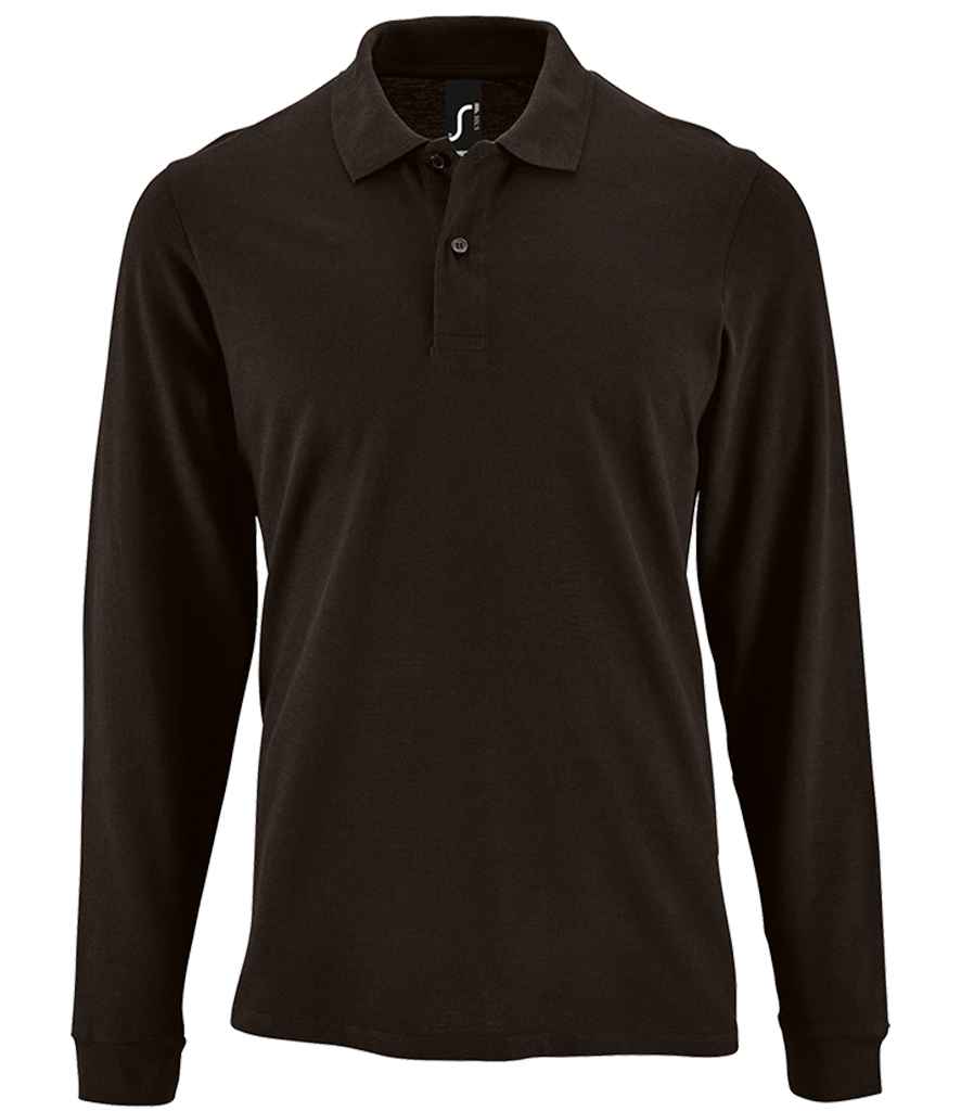 SOL'S Perfect Long Sleeve Piqué Polo Shirt - Black