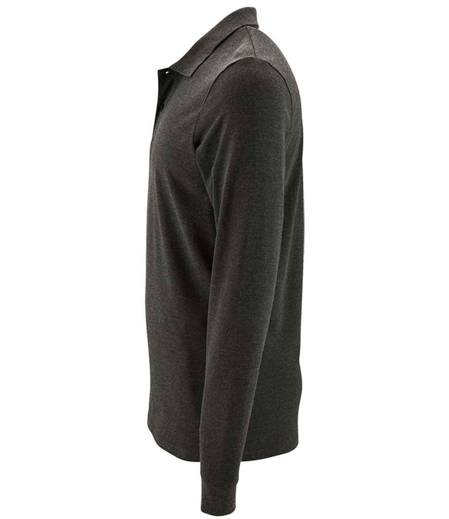 SOL'S Perfect Long Sleeve Piqué Polo Shirt - Charcoal Marl