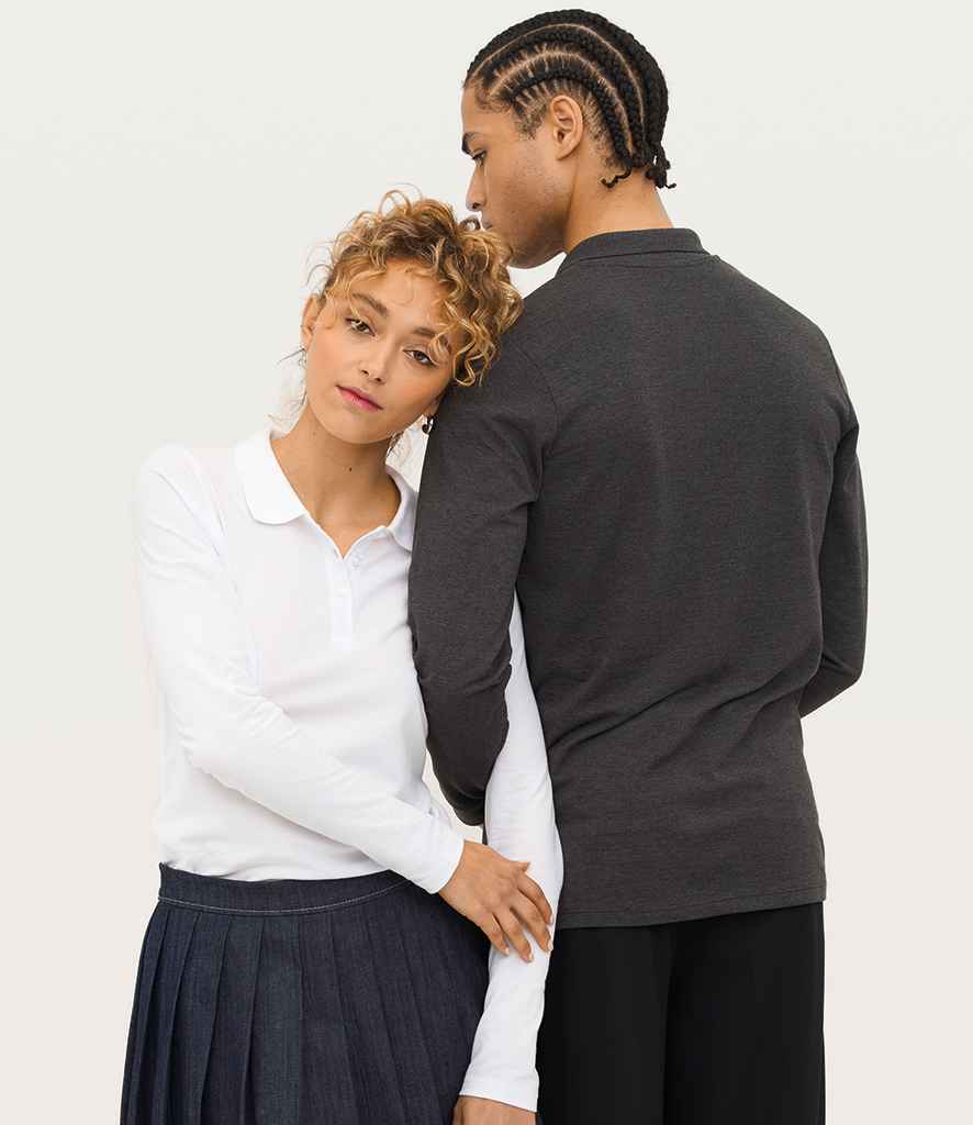 SOL'S Perfect Long Sleeve Piqué Polo Shirt - Charcoal Marl