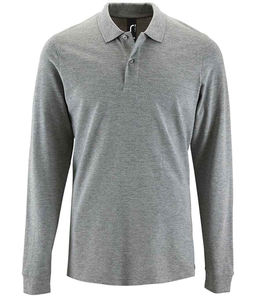 SOL'S Perfect Long Sleeve Piqué Polo Shirt - Grey Marl