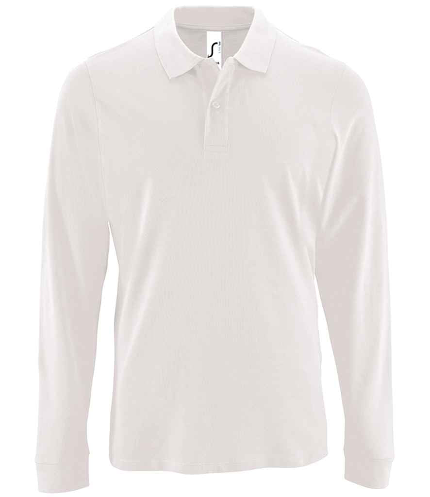 SOL'S Perfect Long Sleeve Piqué Polo Shirt - White