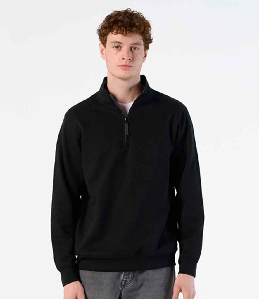 SOL'S Stan Contrast Zip Neck Sweatshirt - Black