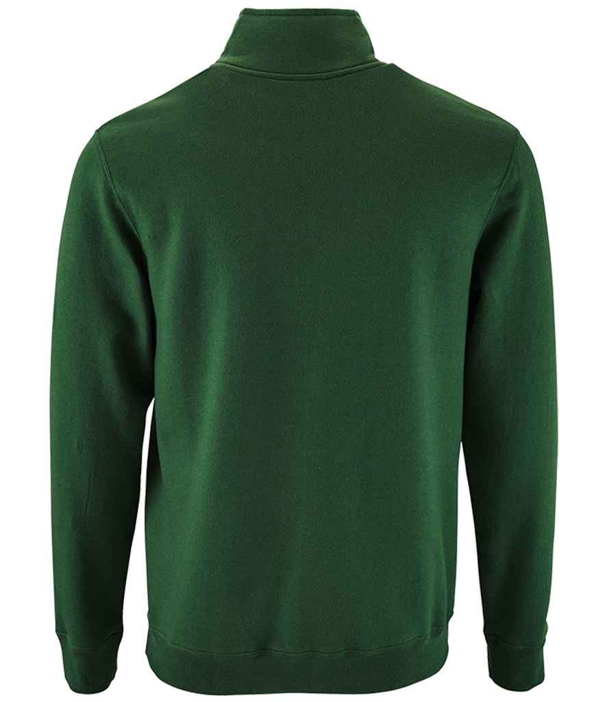 SOL'S Stan Contrast Zip Neck Sweatshirt - Bottle Green