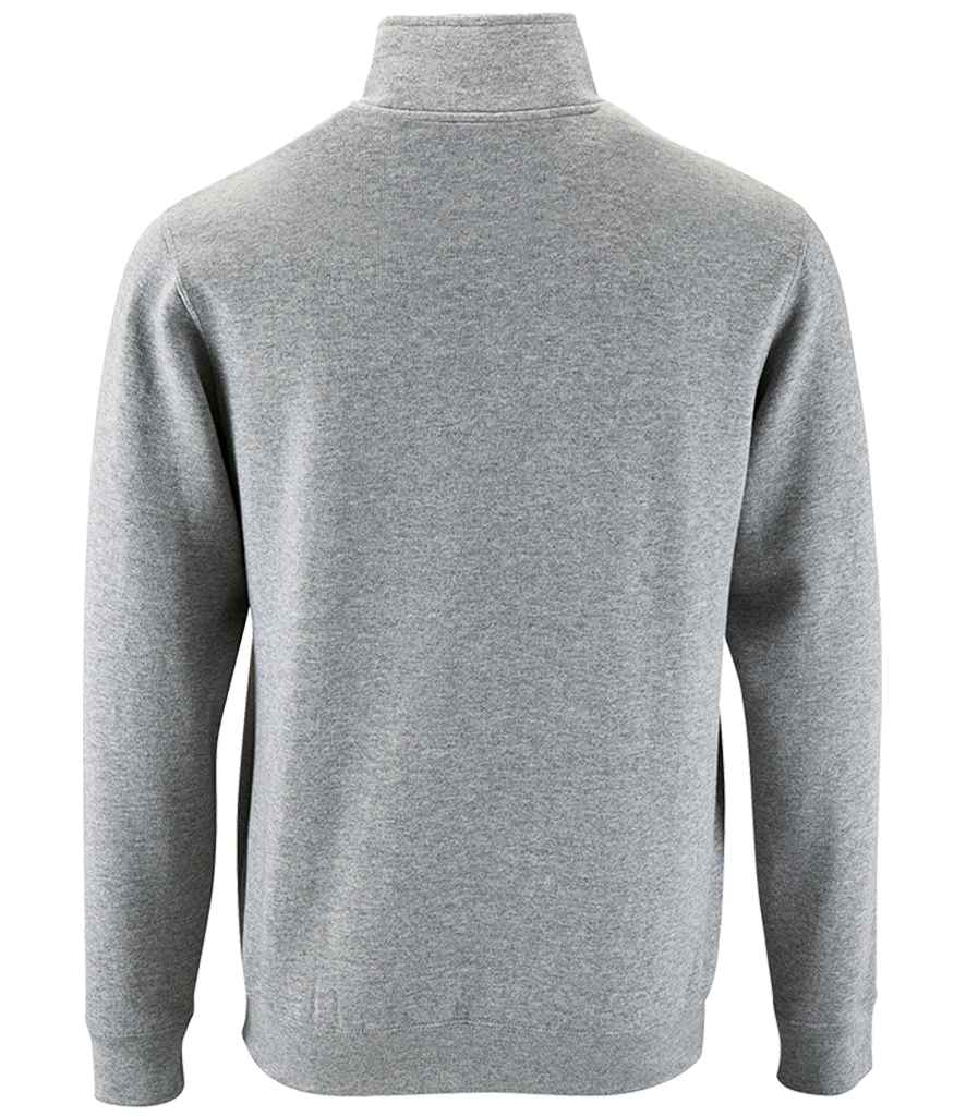 SOL'S Stan Contrast Zip Neck Sweatshirt - Grey Marl