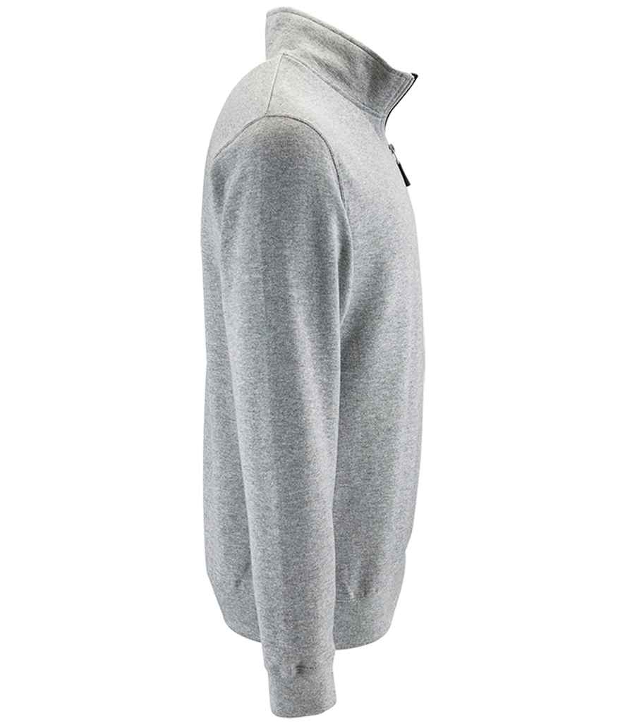 SOL'S Stan Contrast Zip Neck Sweatshirt - Grey Marl