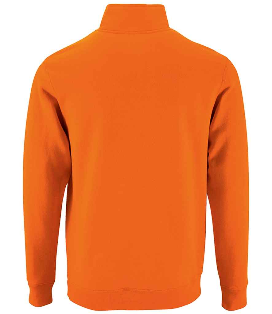 SOL'S Stan Contrast Zip Neck Sweatshirt - Orange