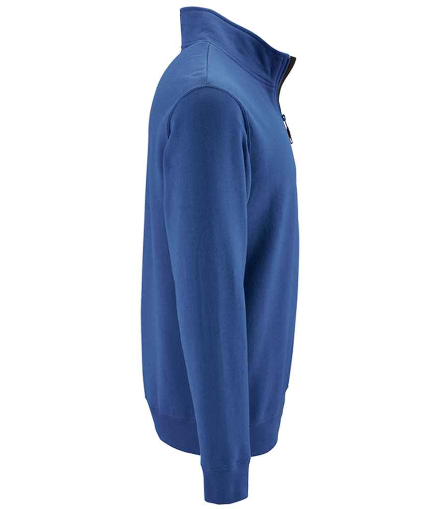 SOL'S Stan Contrast Zip Neck Sweatshirt - Royal Blue