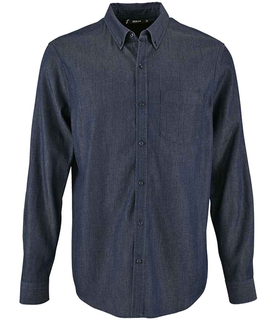 SOL'S Barry Long Sleeve Denim Shirt - Denim Brut