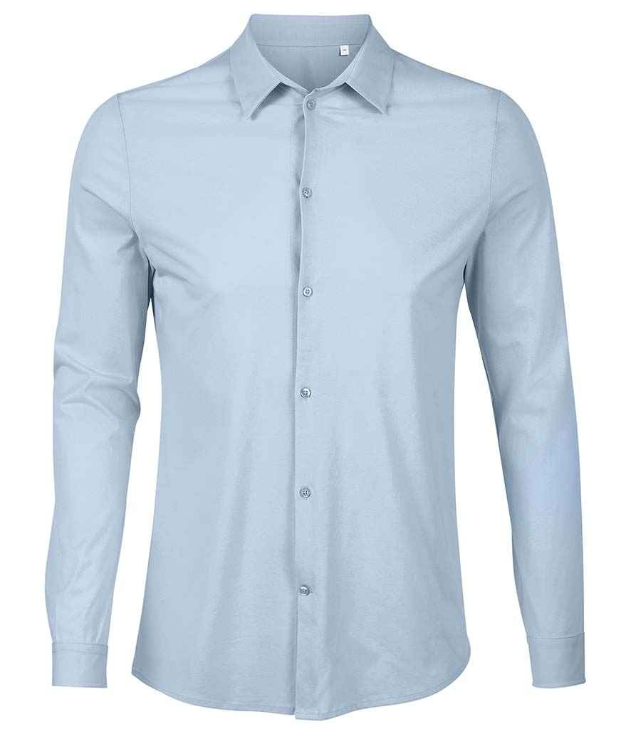NEOBLU Balthazar Jersey Long Sleeve Shirt - Soft Blue