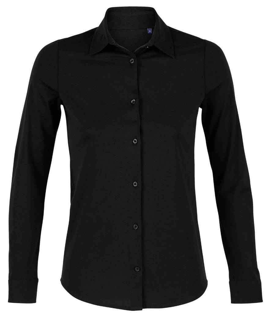 NEOBLU Ladies Balthazar Jersey Long Sleeve Shirt - Deep Black