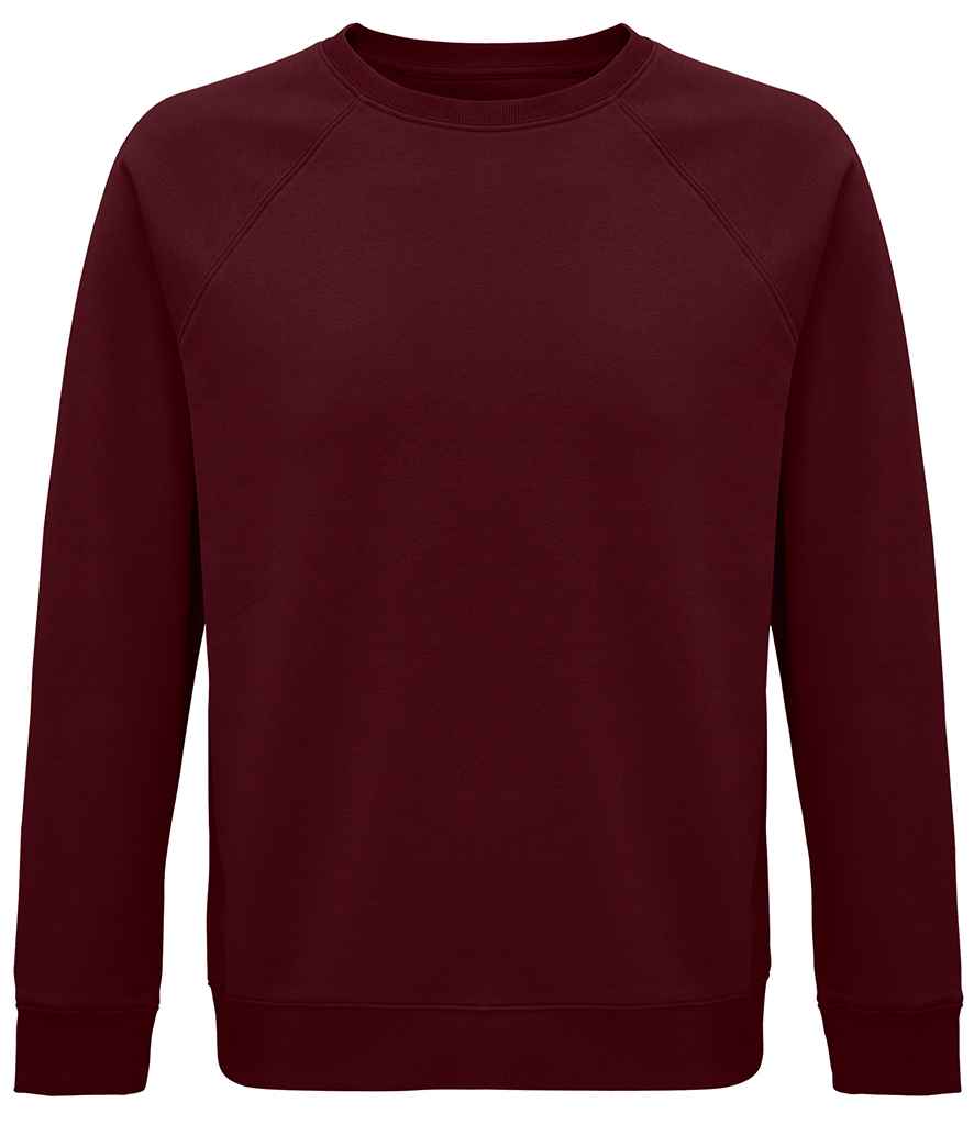 SOL'S Unisex Space Organic Raglan Sweatshirt - Burgundy