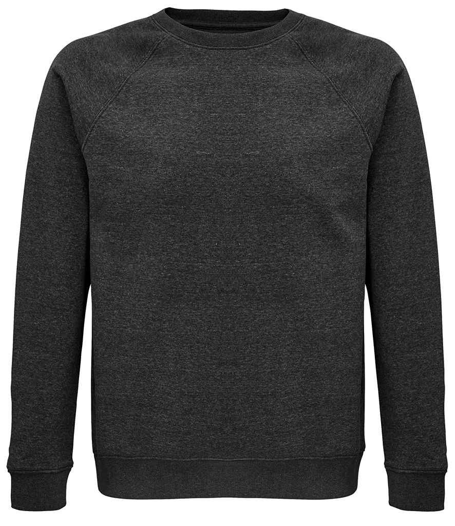 SOL'S Unisex Space Organic Raglan Sweatshirt - Charcoal Marl