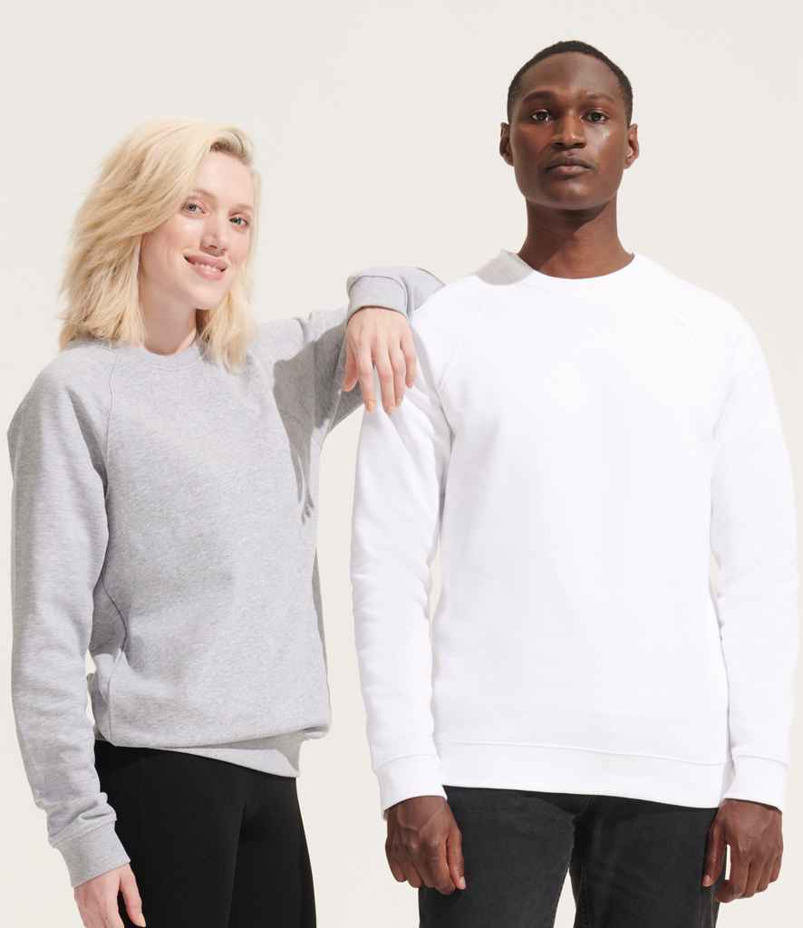 SOL'S Unisex Space Organic Raglan Sweatshirt - Grey Marl