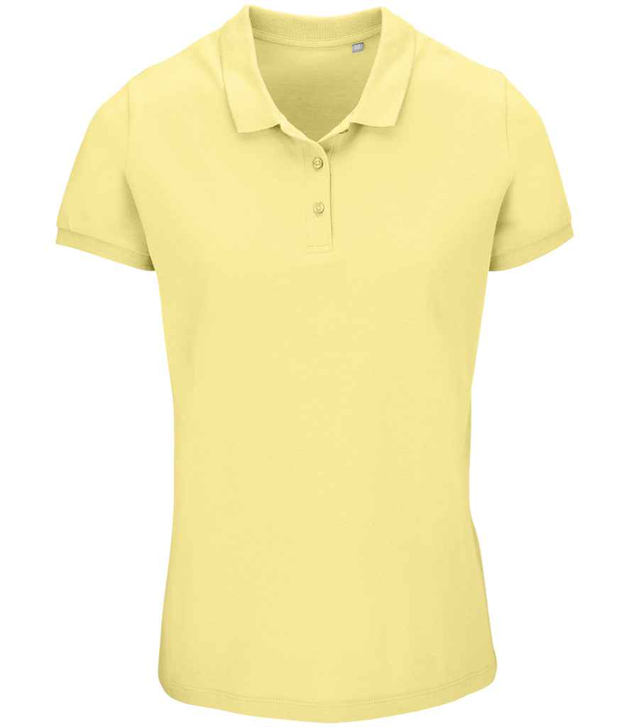 SOL'S Ladies Planet Organic Piqué Polo Shirt - Light Yellow
