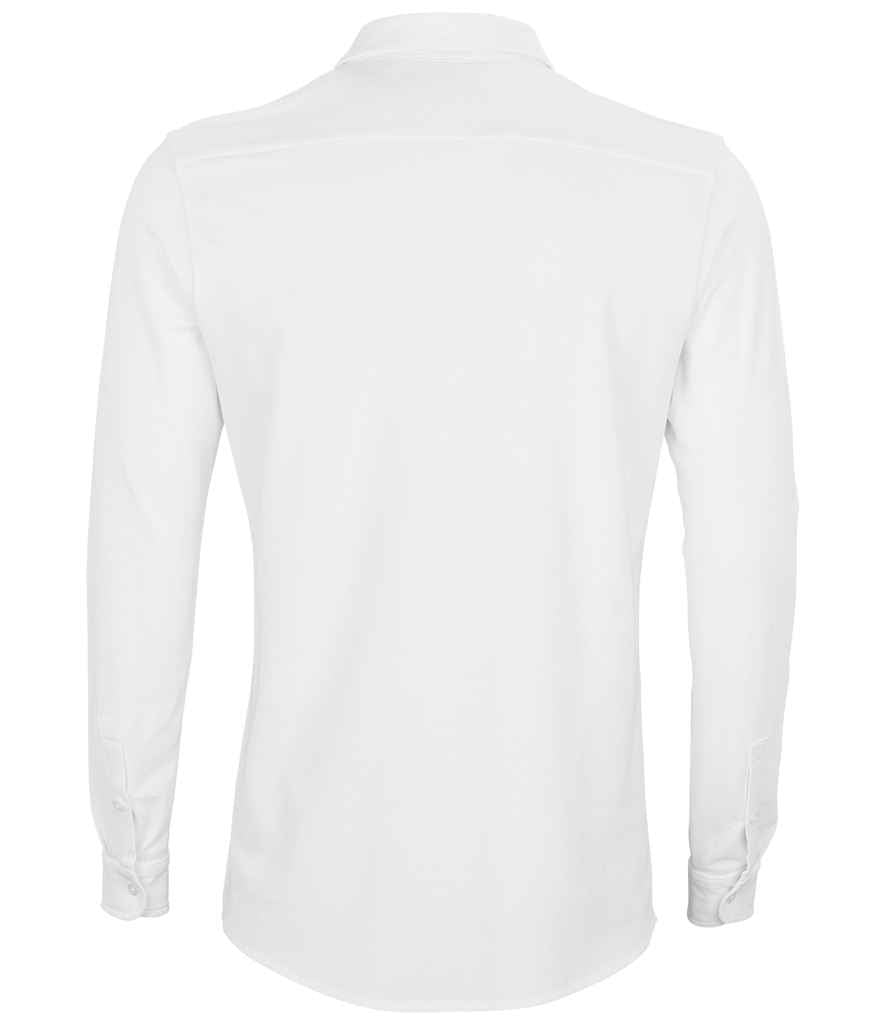 NEOBLU Basile Organic Cotton Long Sleeve Piqué Shirt - Optic White