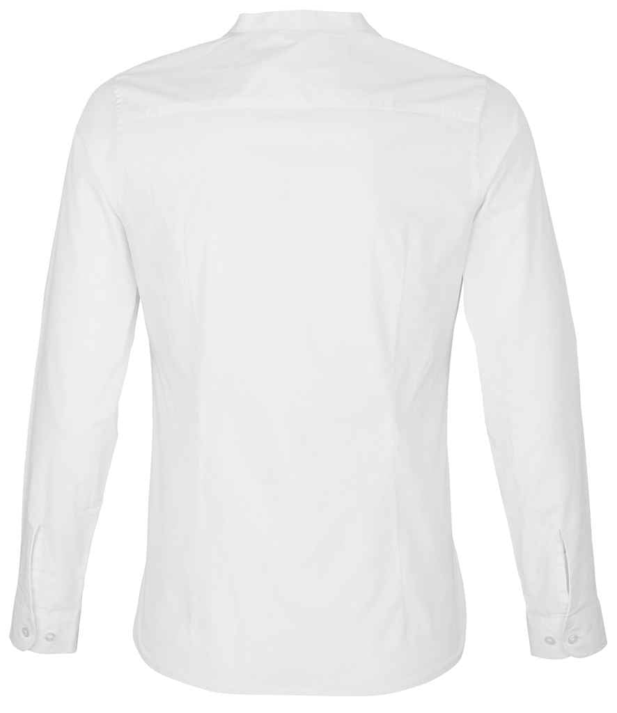 NEOBLU Ladies Bart Mao Collar Long Sleeve Poplin Shirt - Optic White