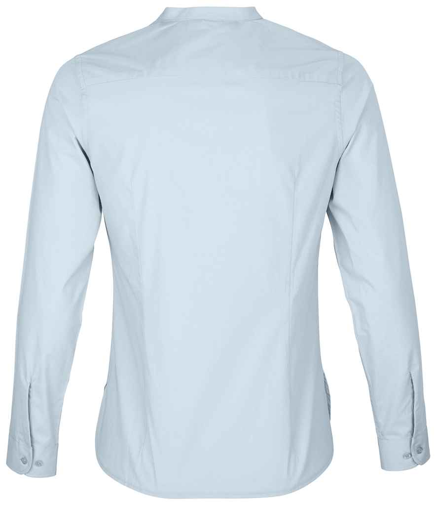 NEOBLU Ladies Bart Mao Collar Long Sleeve Poplin Shirt - Soft Blue