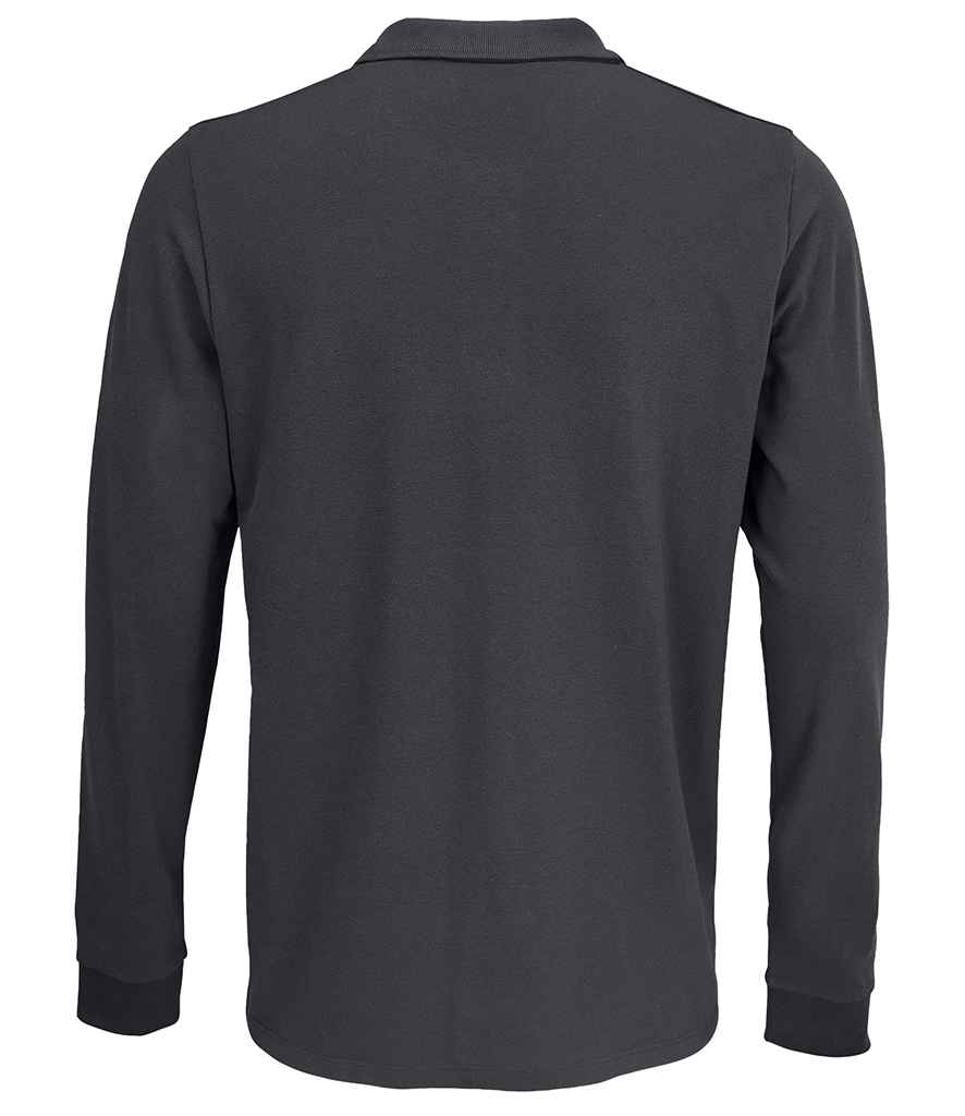 SOL'S Unisex Prime Long Sleeve Piqué Polo Shirt - Dark Grey