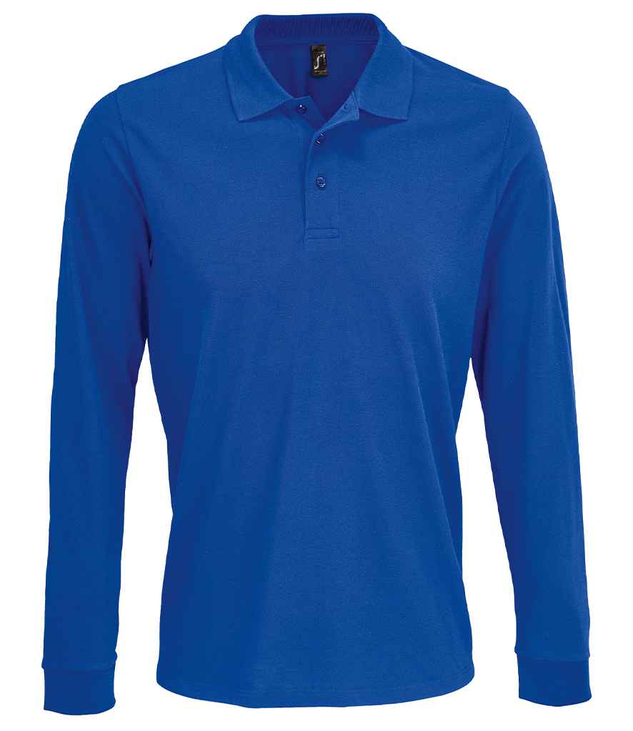 SOL'S Unisex Prime Long Sleeve Piqué Polo Shirt - Royal Blue