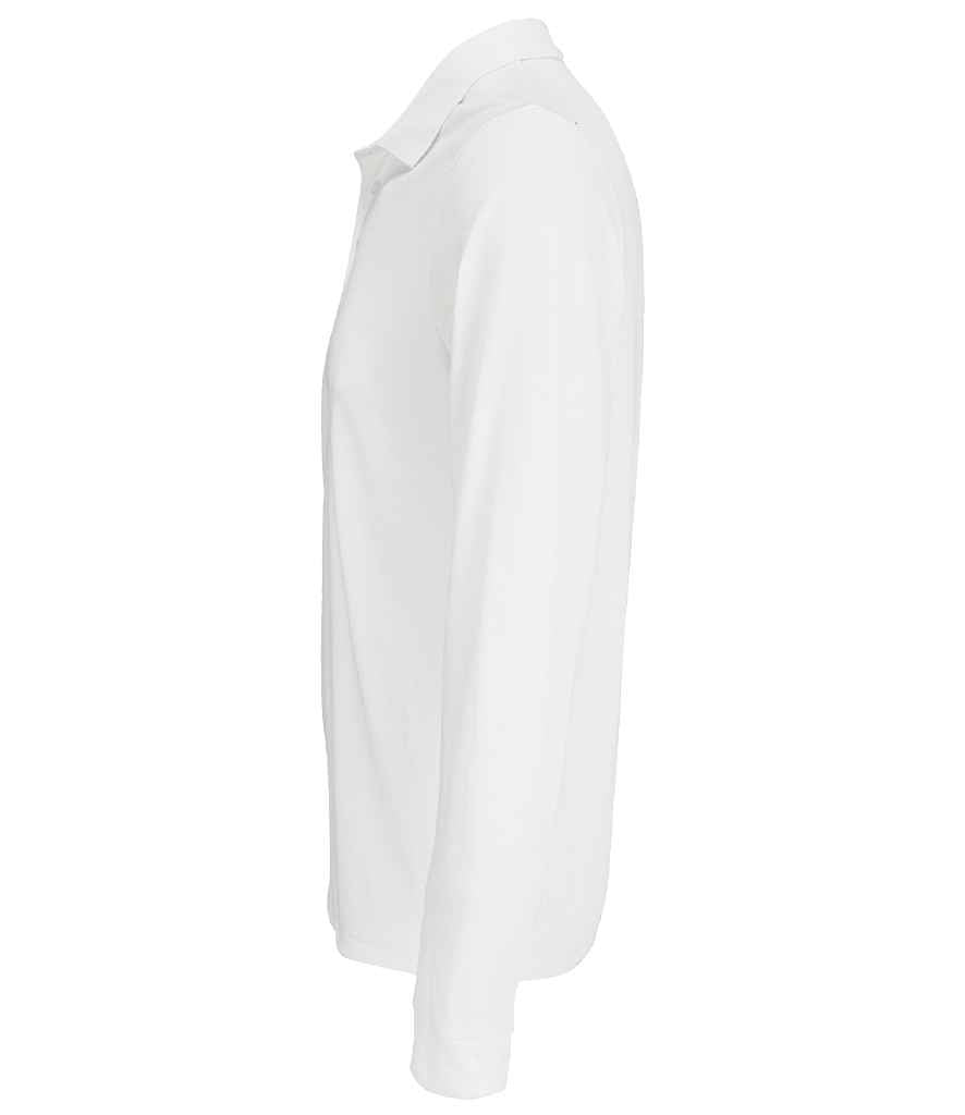 SOL'S Unisex Prime Long Sleeve Piqué Polo Shirt - White