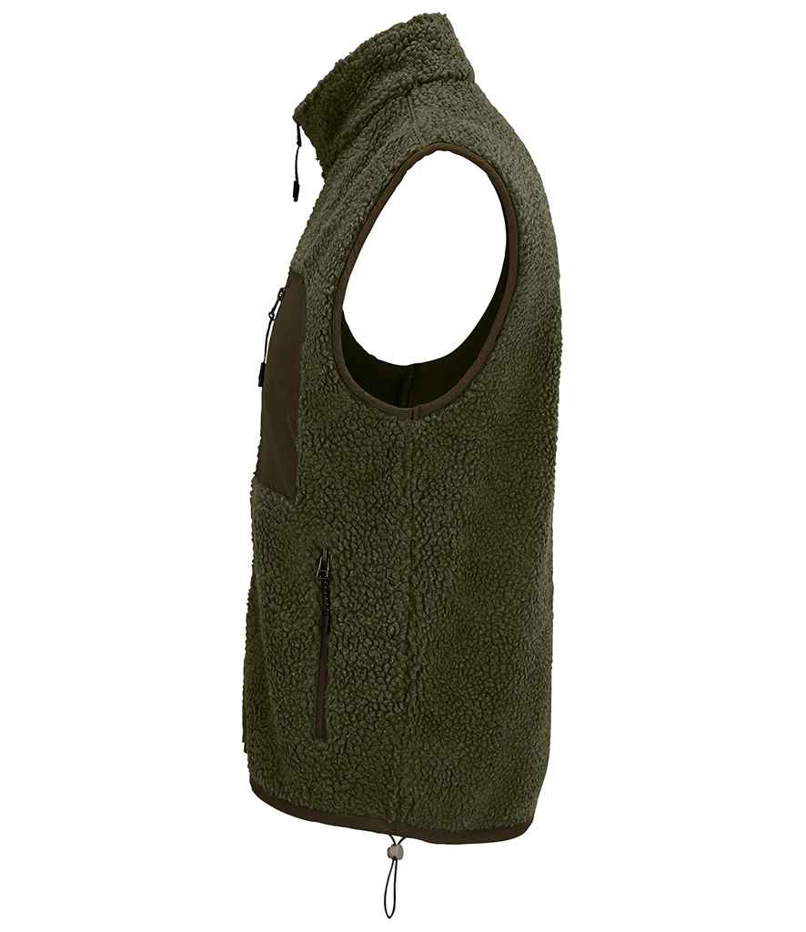 SOL'S Unisex Fury Sherpa Bodywarmer - Army/Dark Army