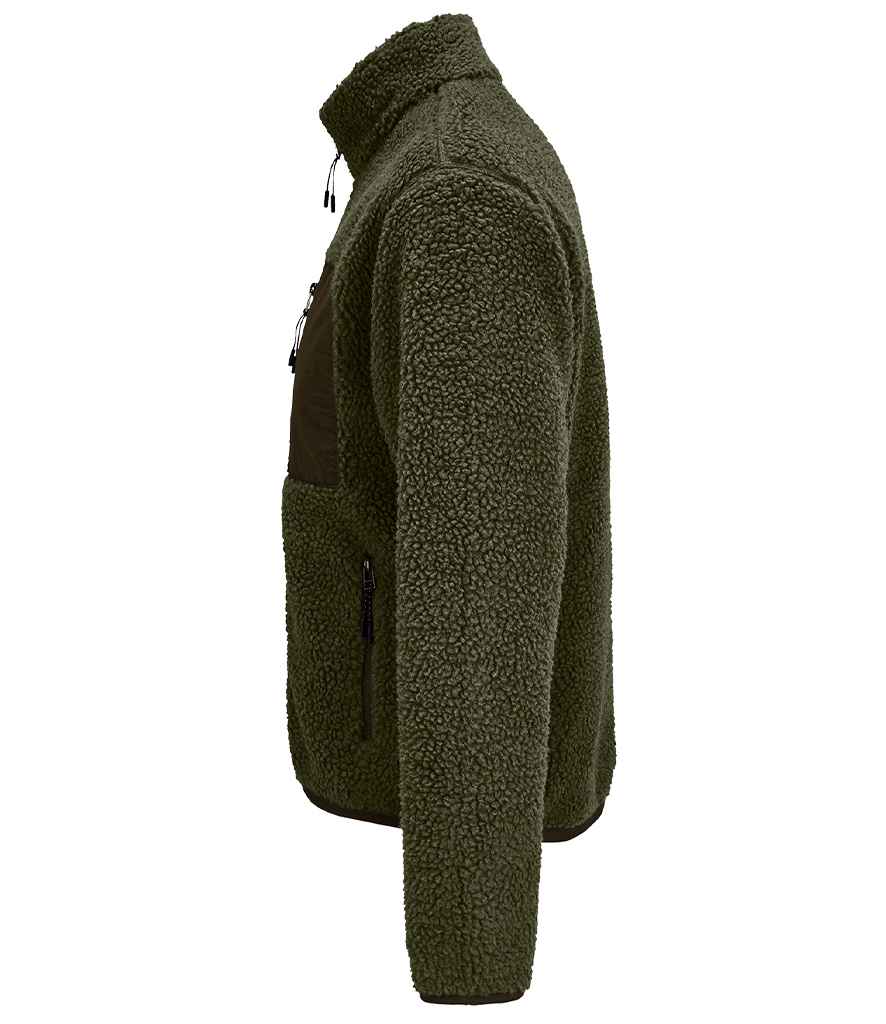 SOL'S Unisex Fury Sherpa Jacket - Army/Dark Army