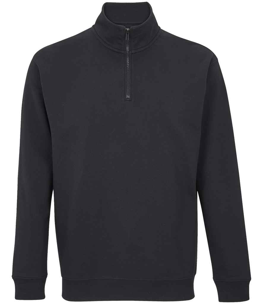 SOL'S Unisex Conrad 1/4 Zip Sweatshirt - Black