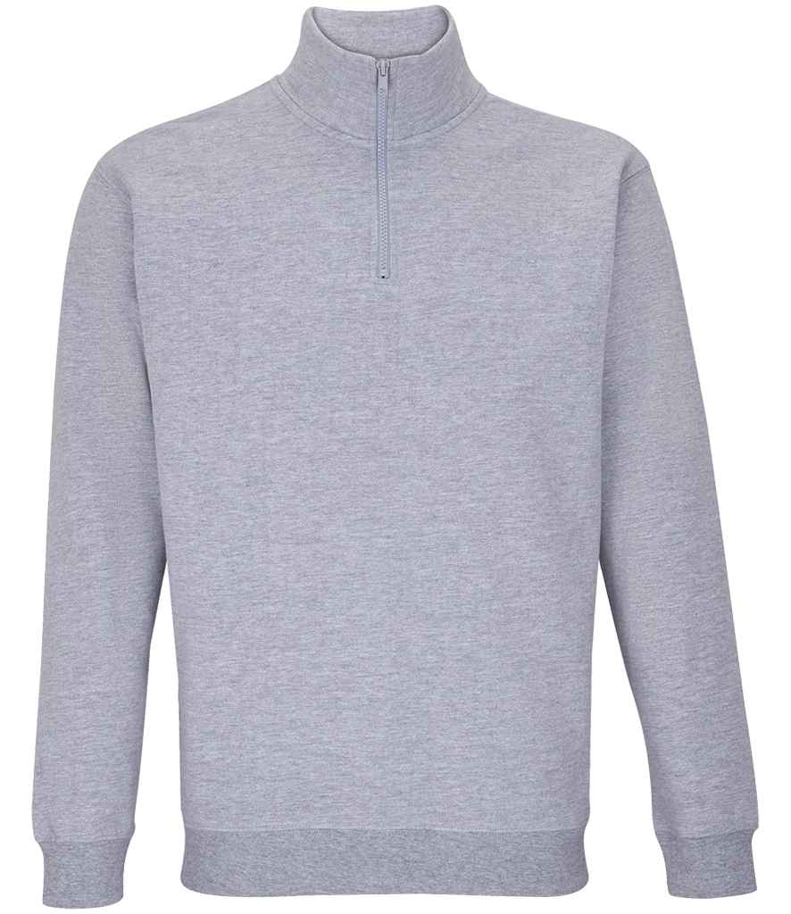SOL'S Unisex Conrad 1/4 Zip Sweatshirt - Grey Marl