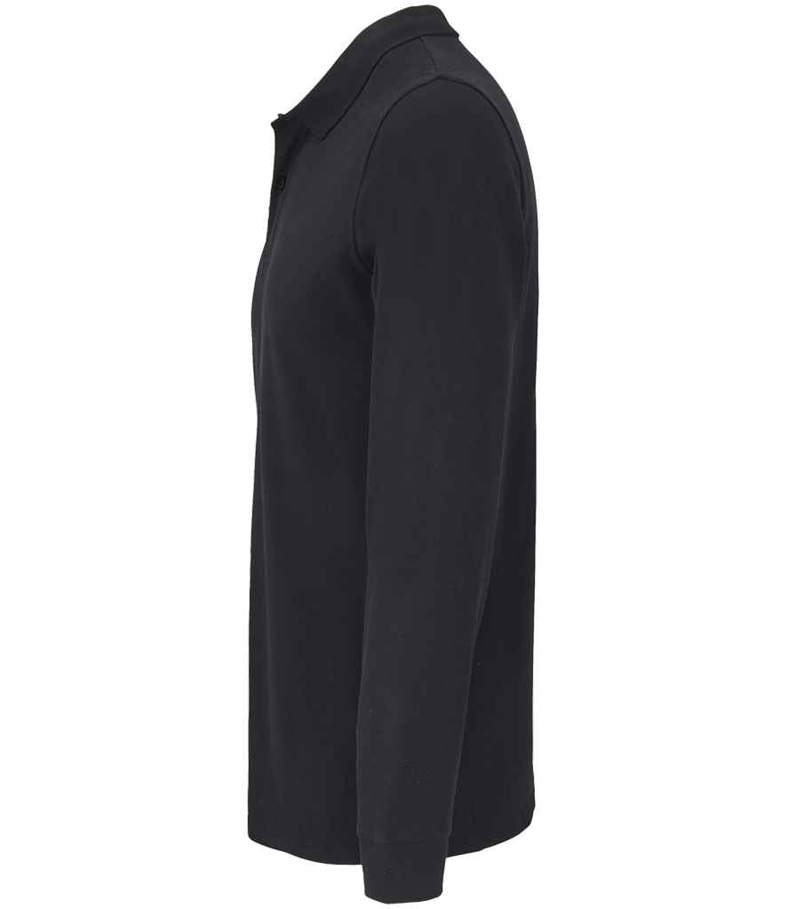 SOL'S Unisex Planet Long Sleeve Piqué Polo Shirt - Black