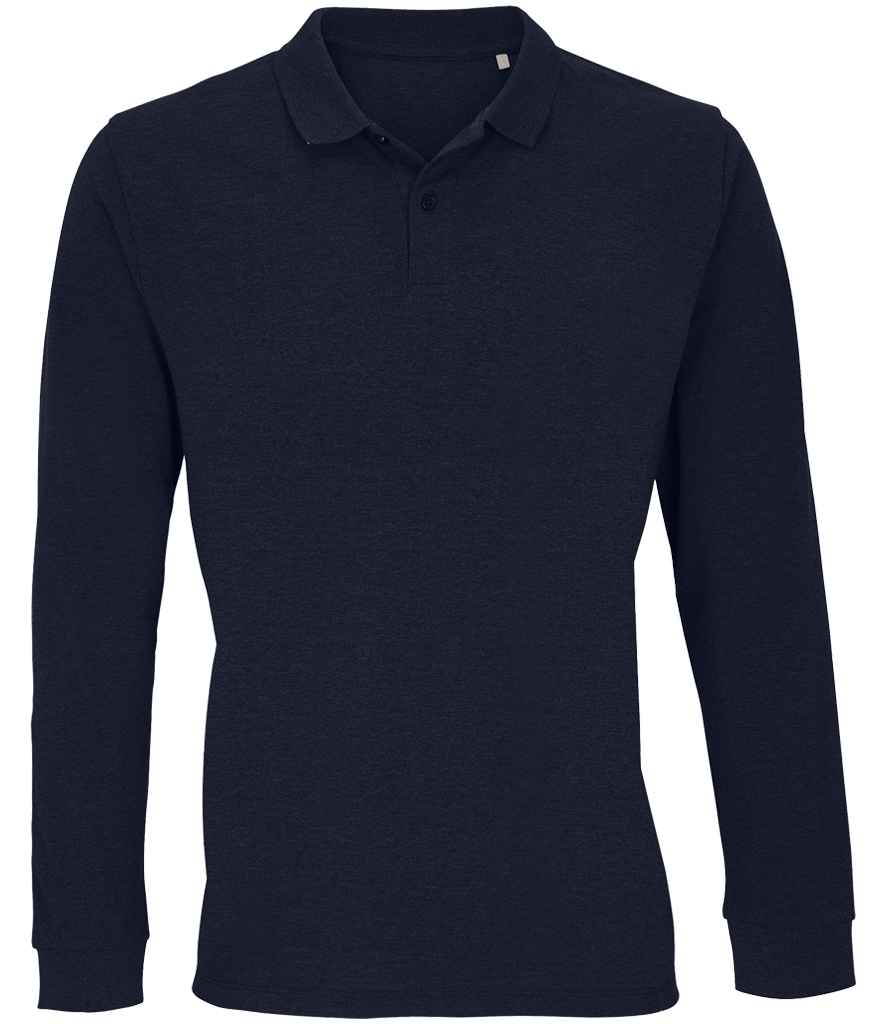 SOL'S Unisex Planet Long Sleeve Piqué Polo Shirt - French Navy