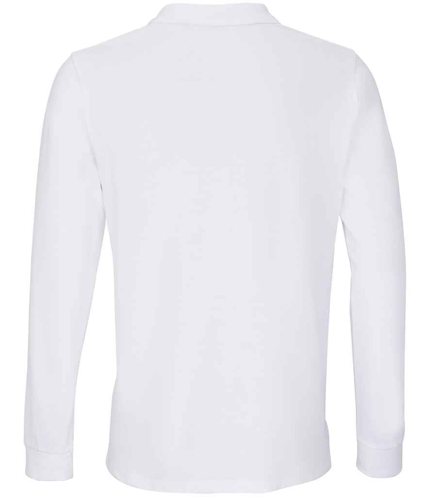 SOL'S Unisex Planet Long Sleeve Piqué Polo Shirt - White