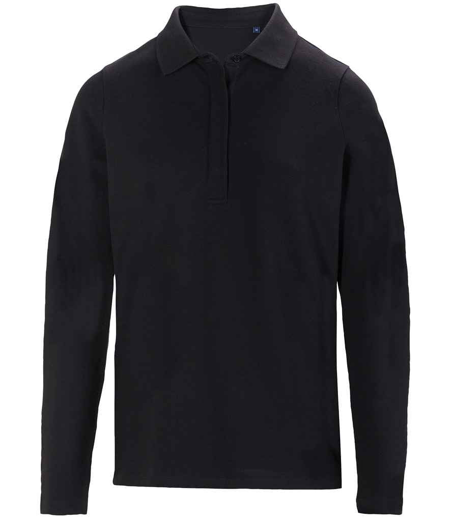 NEOBLU Ladies Owen Long Sleeve Piqué Polo Shirt - Deep Black
