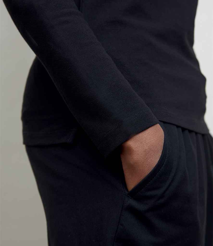 NEOBLU Ladies Owen Long Sleeve Piqué Polo Shirt - Deep Black
