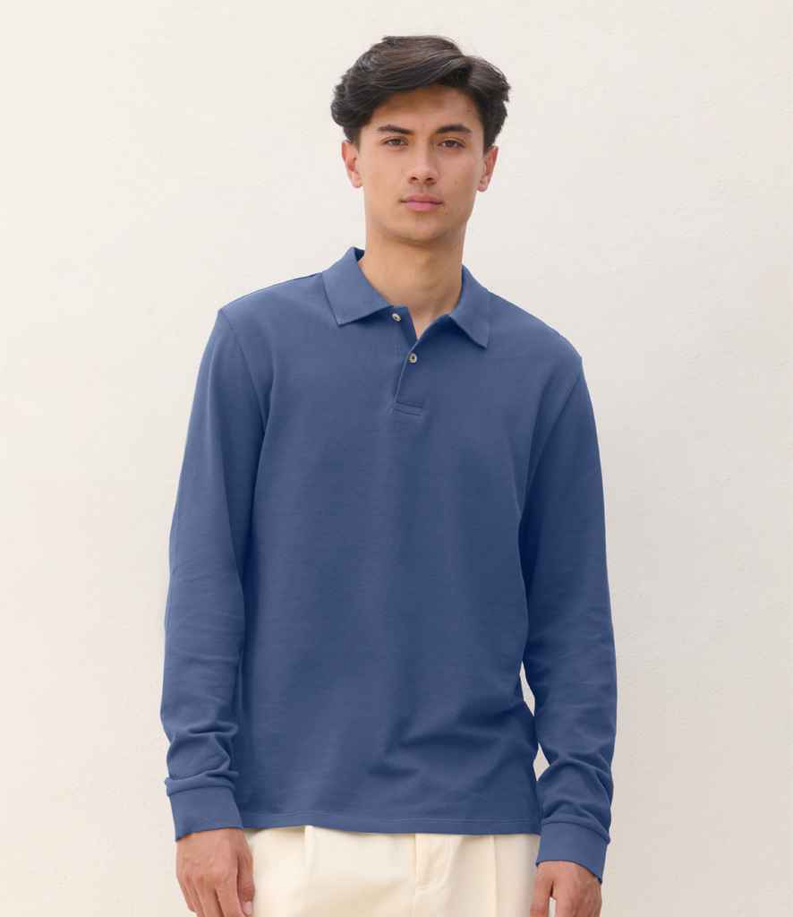 SOL'S Unisex Pacific Long Sleeve Piqué Polo Shirt - Denim