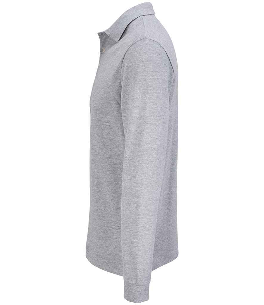 SOL'S Unisex Pacific Long Sleeve Piqué Polo Shirt - Grey Marl