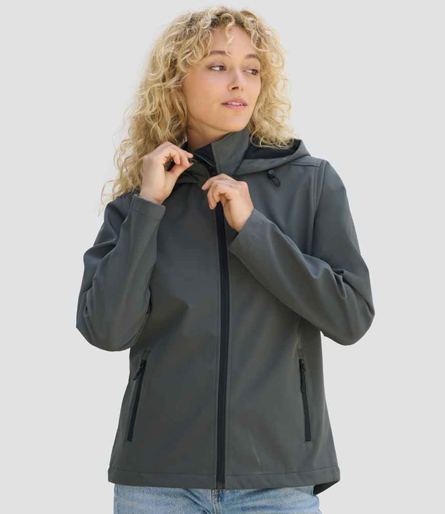 SOL'S Ladies Race Hooded Soft Shell Jacket - Charcoal