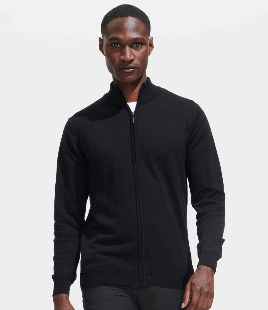 SOL'S Gordon Full Zip Cotton Acrylic Cardigan - Black