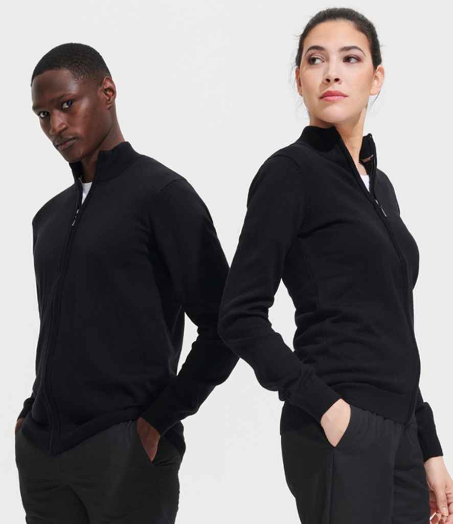 SOL'S Gordon Full Zip Cotton Acrylic Cardigan - Black